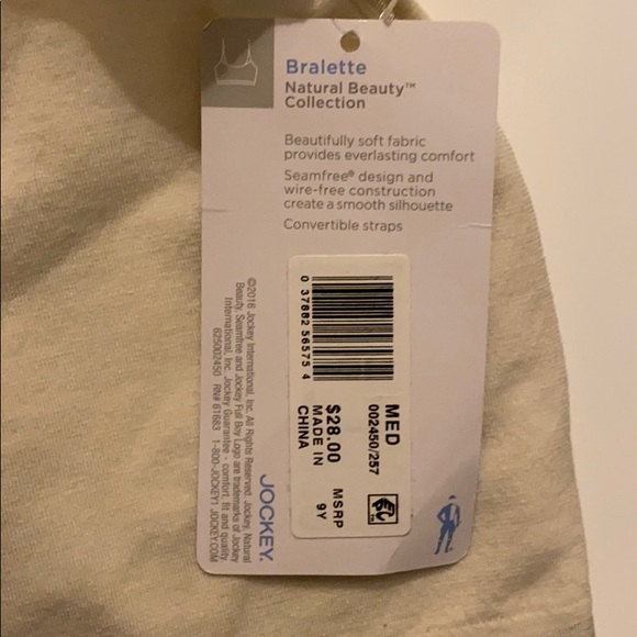 Jockey Natural Beauty bralette cream L NWT - Picture 9 of 11